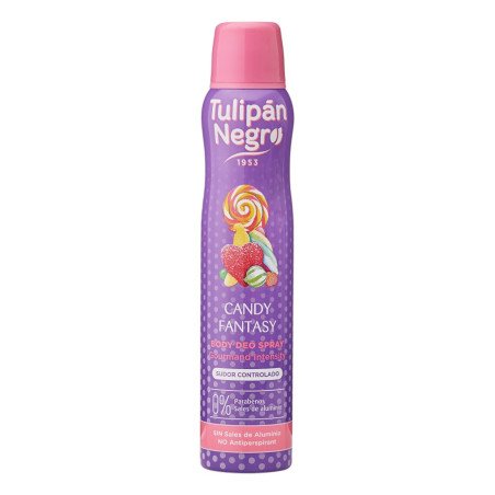 DESODORANTE SPRAY CANDY FANTASY 200ML.(1.79€ UNIDAD)PACK 6 TULIPAN NEGRO