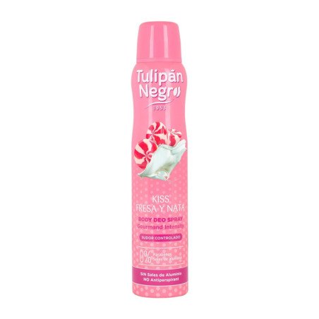 DESODORANTE SPRAY FRESA Y NATA 200ML.(1.79€ UNIDAD)PACK 6 TULIPAN NEGRO