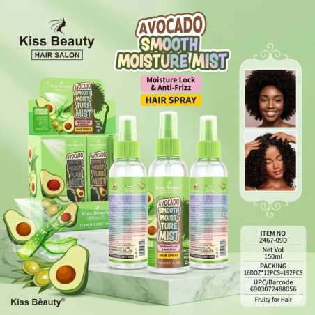 AVOCADO ANTI-FRIZZ HAIR FICATOR SPRAY 100ML. KISS BEAUTY