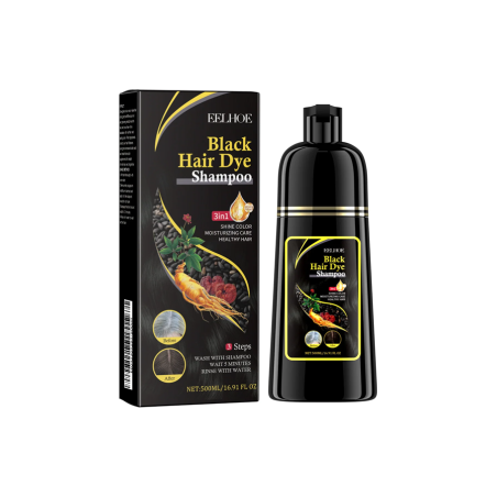TEINTURE ET SHAMPOOING CAPILLAIRE 3 EN 1 COULEUR NOIRE 100ML. (1,45€ UNITÉ) PACK 24 EELOHE