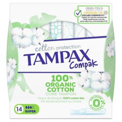 TAMPAX COMPACK 100% ORGÂNICO SUPER 14U.