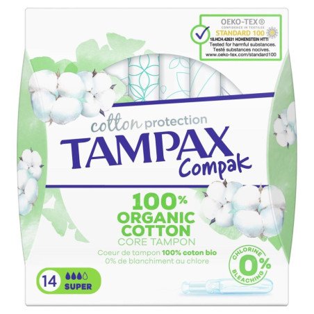 TAMPAX COMPACK 100% ORGANIC SUPER 14U.