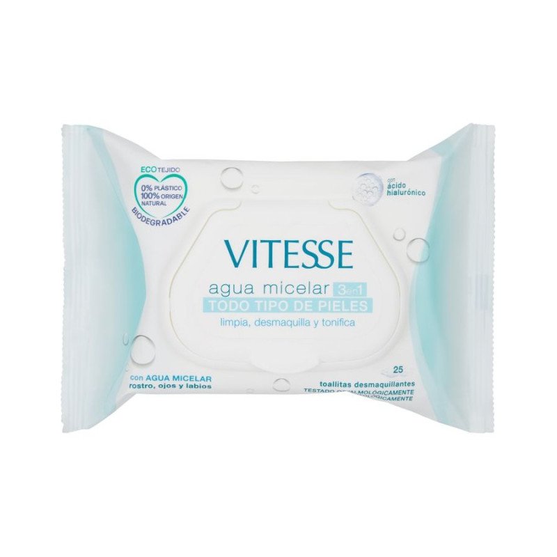 TOALLITAS DESMAQUILLANTES MICELAR 3 EN 1 VITESSE