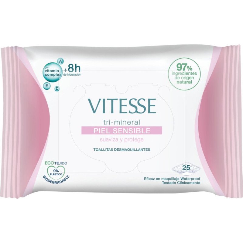 VITESSE TRI-MINERAL MAKEUP REMOVING WIPES