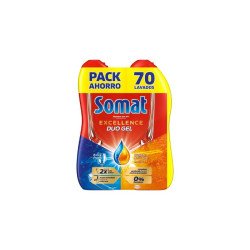 DETERGENTE MÁQUINA LAVAR LOUÇA EXCELLENCE DUO GEL 70 LAVAGENS SOMAT