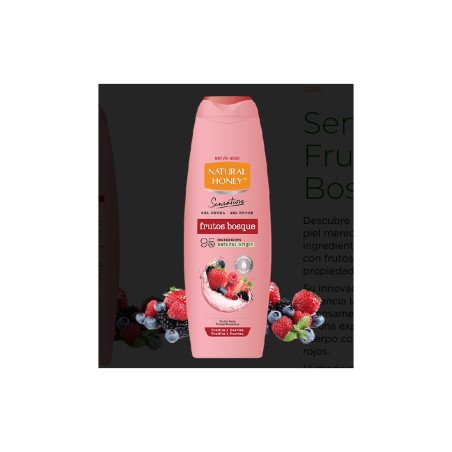 GEL DE DUCHE SENSAÇÕES DE FRUTAS DA FLORESTA 650ML. MEL NATURAL
