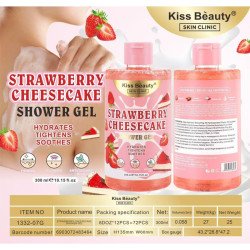 GEL DOUCHE CHEESECAKE AUX FRAISES 300ML. BAISER BEAUTÉ