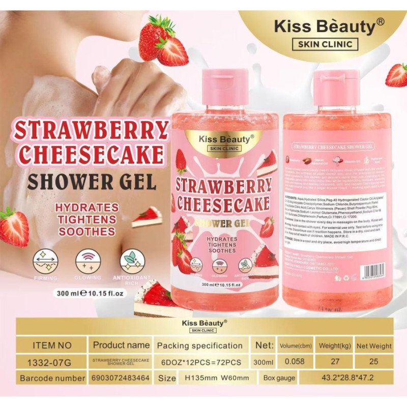 GEL DE DUCHE DE QUEIJO DE MORANGO 300ML. BEIJO BELEZA