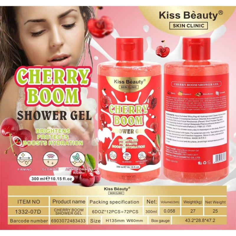 GEL DOUCHE CERISE BOOM 300ML. BAISER BEAUTÉ