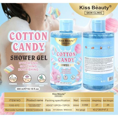 GEL DE DUCHE ALGODÃO DOCE 300ML. BEIJO BELEZA