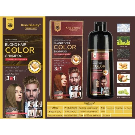 SHAMPOOING BLONDE 3 EN 1 UNISEXE 420ML. BAISER BEAUTÉ