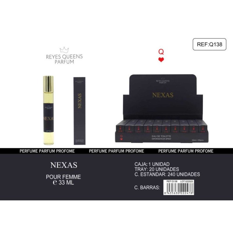 EAU DE TOILETTE NEXAS POUR FEMME 33ML. QUEEN KINGS