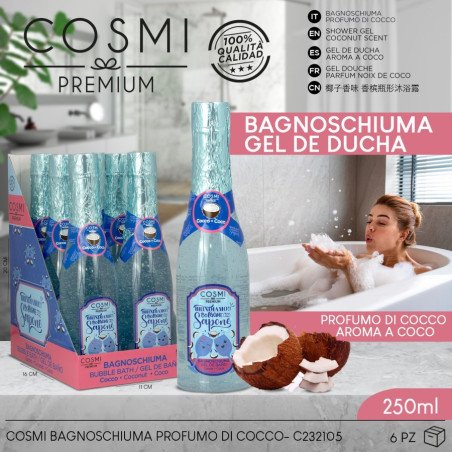 COCO BATH & SHOWER GEL 250ML.(€2.25 UNIT)PACK 6 COSMI