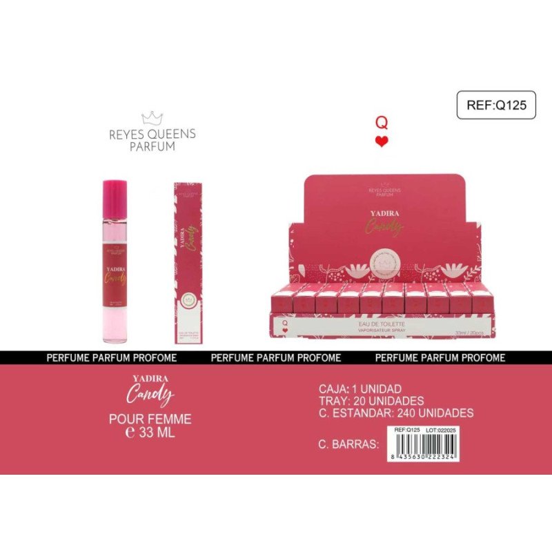 EAU DE TOILETTE YADIRA CANDY POUR FEMME 33ML. REINES ROIS