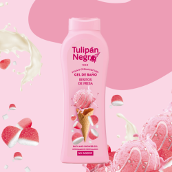 GEL DE BANHO BEIJOS DE MORANGO 650ML.(1,59€ UNIDADE) PACK 6 TULIPA PRETA