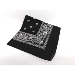 PAÑUELO NEGRO PARA CUELLO O CABEZA (0.45 UNIDAD) PACK 12 MEDIDAS 55X55CM.