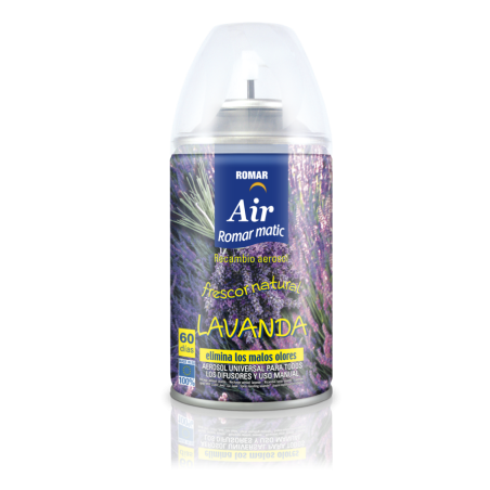 LAVENDER AUTOMATIC AEROSOL REFILL 250ML.(€1.09 UNIT)PACK 6 ROMAR