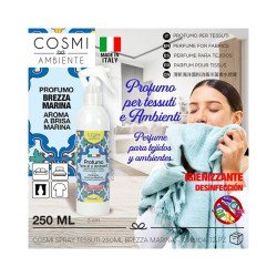 SPRAY PERFUMADO PARA TECIDOS E AMBIENTES HIGIENIZANTES MARINHOS 250ML. COSMI