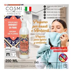 TECIDOS HIGIENIZANTES FLORAIS E SPRAY PERFUMADO DE MEIO AMBIENTE 250ML. COSMI