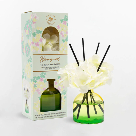 MIKADO BOUQUET CHÁ BRANCO E ROSAS AFRESCADOR DE AR ​​170ML. A CASA DOS AROMAS