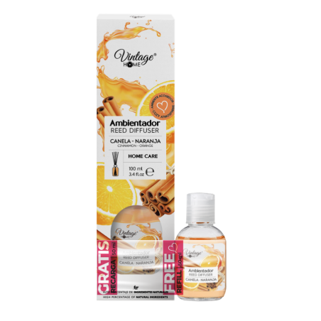 Ambientador MIKADO CANELA LARANJA 100+50ML.(€1,55 UNIDADE) PACK 12 VINTAGE