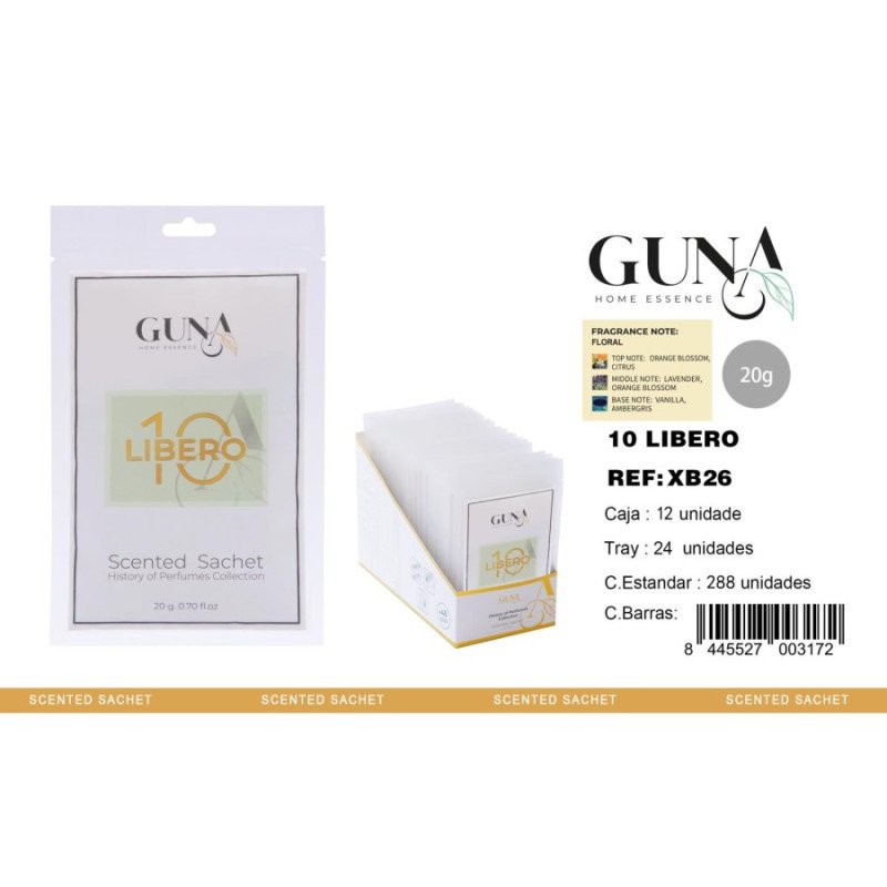 ENVELOPPE PARFUMÉE LIBERO (0,99€ UNITÉ) PACK 24 GUNA HOME
