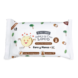 COCONUT WET WIPES FOR FACE AND WC (€0.85 UNIT) PACK 12 THE FRUIT COMPANY