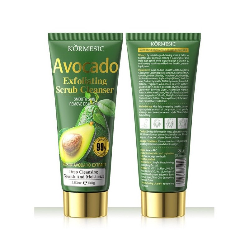 LIMPADOR FACIAL ESFOLIANTE DE ABACATE 100ML. CORMÉSICO