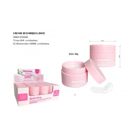 CREME DESMAQUILHANTE HIDRATANTE COM ÓLEO DE COCO 20ML.(1,59€ UNIDADE) PACK 24 EASY PARIS