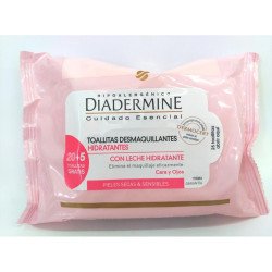 TOALLITAS DESMAQUILLANTES DIADERMINE CON LECHE HIDRATANTE 25 UNIDADES