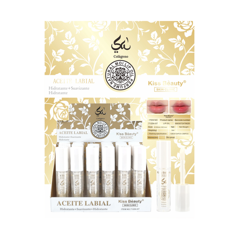 ÓLEO LIP COLÁGENO (0,75€ UNIDADE) PACK 24 KISS BEAUTY