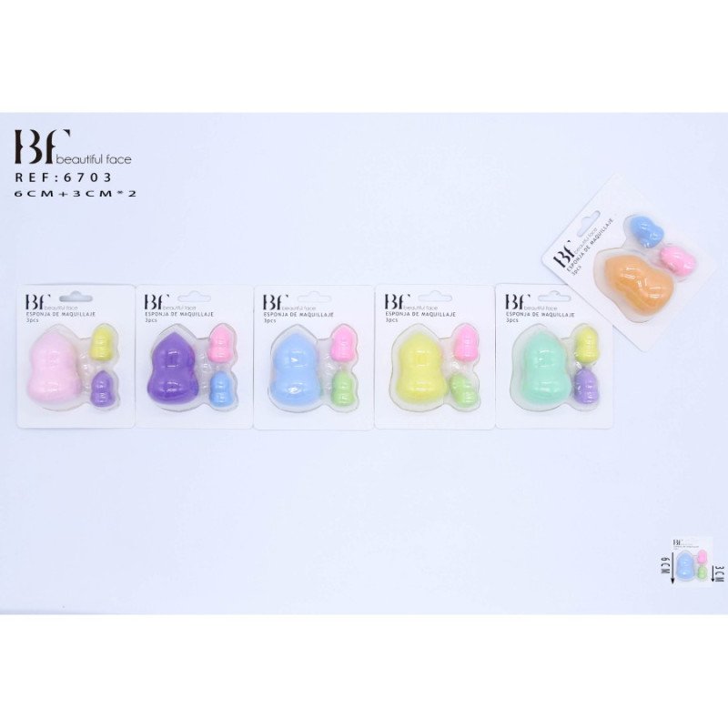 SET DE ESPONJAS DE MAQUILLAJE(1.35€ SET)PACK 12 COCO
