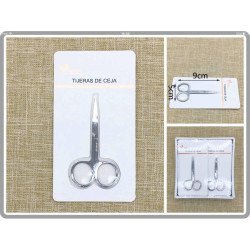 TIJERA PARA CEJAS 9CM.(0.55€ UNIDAD) PACK 12 COCO