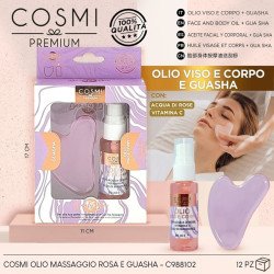ÓLEO FACIAL E CORPORAL COM ÁGUA DE ROSAS E VITAMINA C 30ML. COSMI