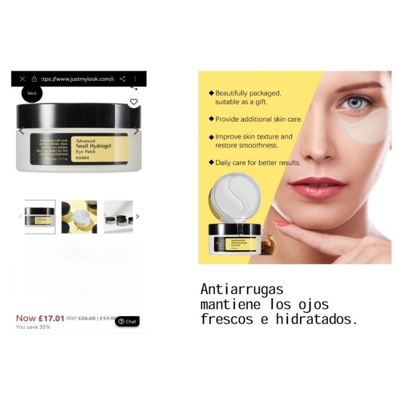 SNAIL HYDROGEL EYE PATCH (60 UNITS) OUHOE