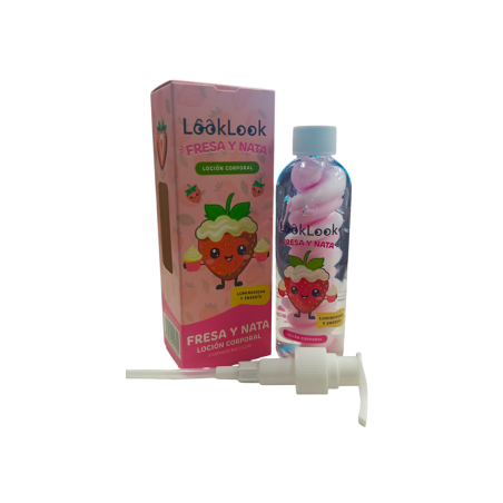 LOÇÃO CORPORAL MORANGO E CREME BRILHO E ENERGIA 200ML. OLHE OLHE