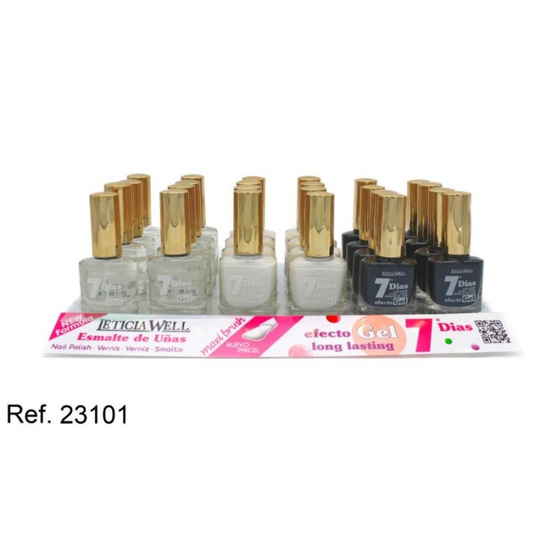 GEL EFFECT NAIL LACQUER 3 COLORS (0.59 €‚¬ UNIT) PACK 24 LETICIA WELL