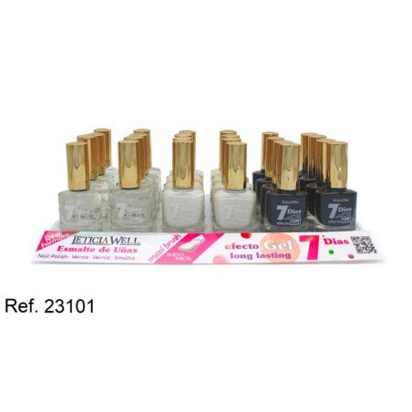 GEL EFFECT NAIL LACQUER 3 COLORS (0.59 €‚¬ UNIT) PACK 24 LETICIA WELL