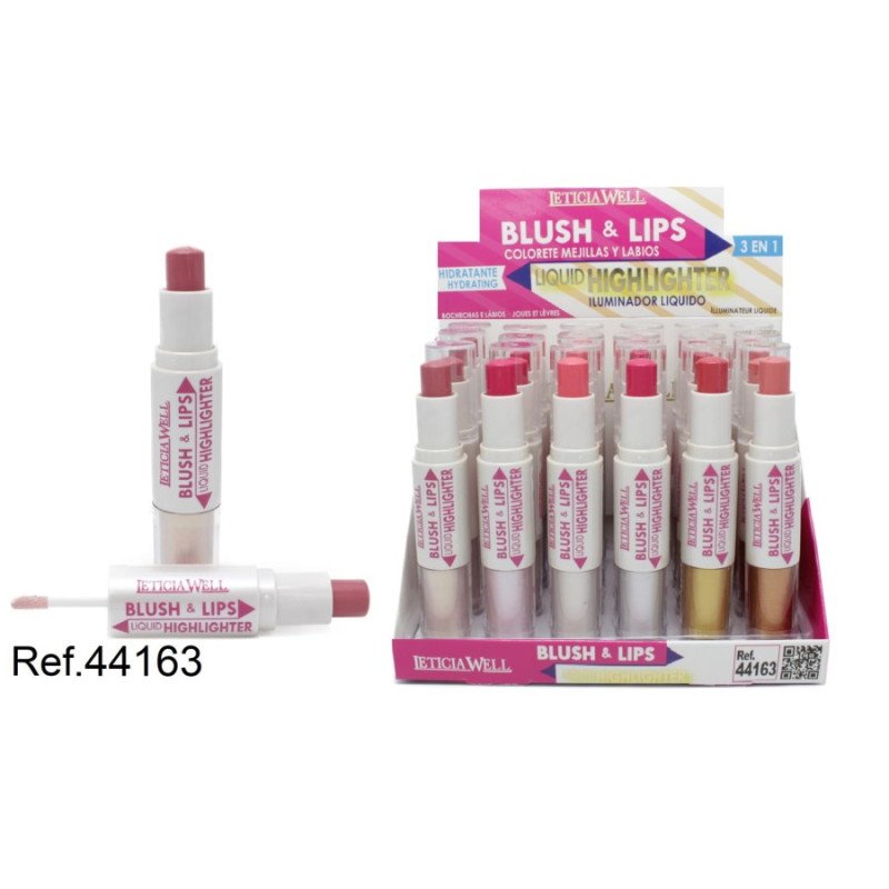BLUSH & LÈVRES HYDRATATION 3 EN 1 (0,95 € UNITÉ) PACK 24 LETICIA WELL