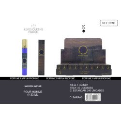 EAU DE TOILETTE SACRED SMOKE POUR HOMME 33ML. (1,39€ UNITÉ) PACK 20 ROIS REINES
