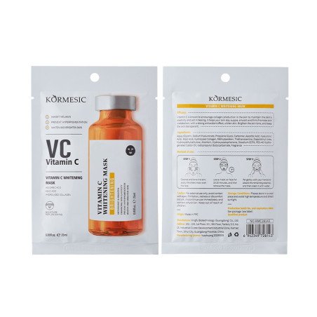 MASCARILLA BLANQUEADORA CON VITAMINA C 25ML.(0.59€ UNIDAD) PACK 6 KORMESIC