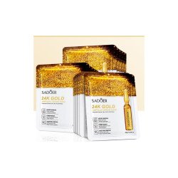 MÁSCARA FACIAL COM SÉRUM AMPOLA OURO 24K 25GR.(0.49€ UNIDADE) PACK 12 SADOER
