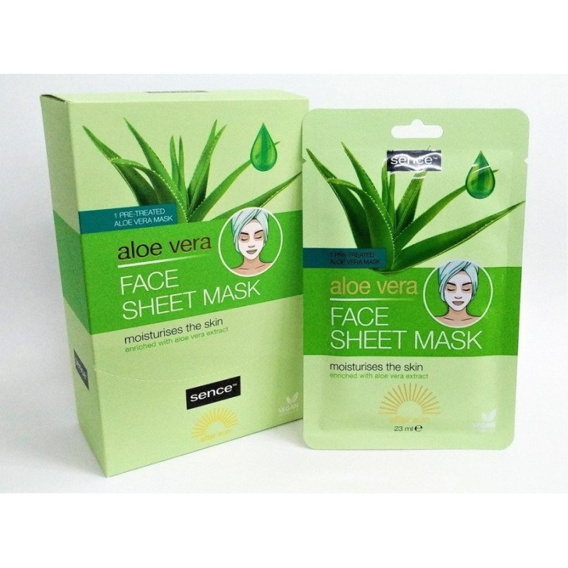 MÁSCARA FACIAL COM EXTRATO DE ALOÉ VERA (0,99€ UNIDADE) PACK 12 SENÇAS