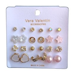 ENSEMBLE DE BOUCLES D'OREILLES ASSORTIES (ENSEMBLE 0,50 €)PACK 12