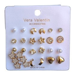 ENSEMBLE DE BOUCLES D'OREILLES ASSORTIES (ENSEMBLE 0,50 €)PACK 12