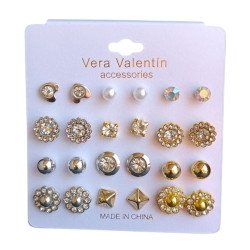 ENSEMBLE DE BOUCLES D'OREILLES ASSORTIES (ENSEMBLE 0,50 €)PACK 12