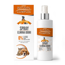 SPRAY ELIMINA ODOR PARA ANIMAIS DE ESTIMAÇÃO 100ML. COMPLEXO DE RETINOL