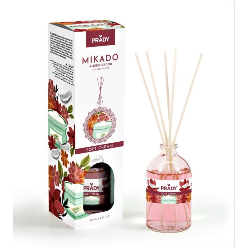 AMBIENTADOR MIKADO SOFT CREAM 100ML.(1.60€ UNIDAD) PACK 12 PRADY