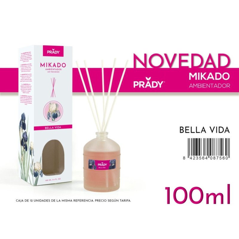 Ambientador MIKADO BELLE EPOQUE 100ML.(€1,60 UNIDADE) PRADY 12 PACK