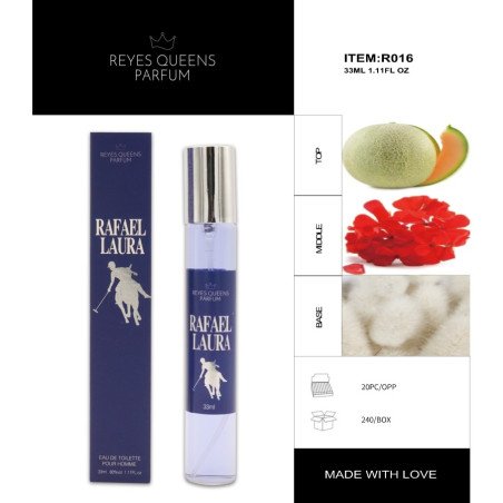 EAU DE TOILETTE RAFAEL LAURA POUR HOMME 33ML.(€1.39 UNIT) PACK 20 KINGS QUEENS